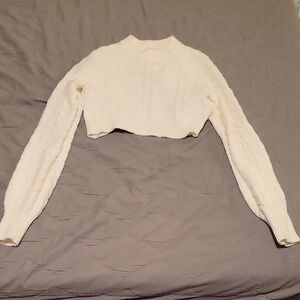 Camila Coelho Cream Cable Knit Crop Top